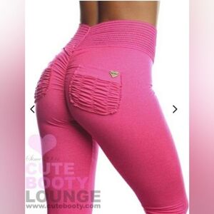 Rare! Cute Booty Lounge Hot Pink leggings, size small